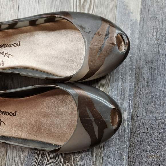 Melissa x Vivienne Westwood Anglomania Rubber Animal Print Flats Women's 5 - Picture 3 of 6